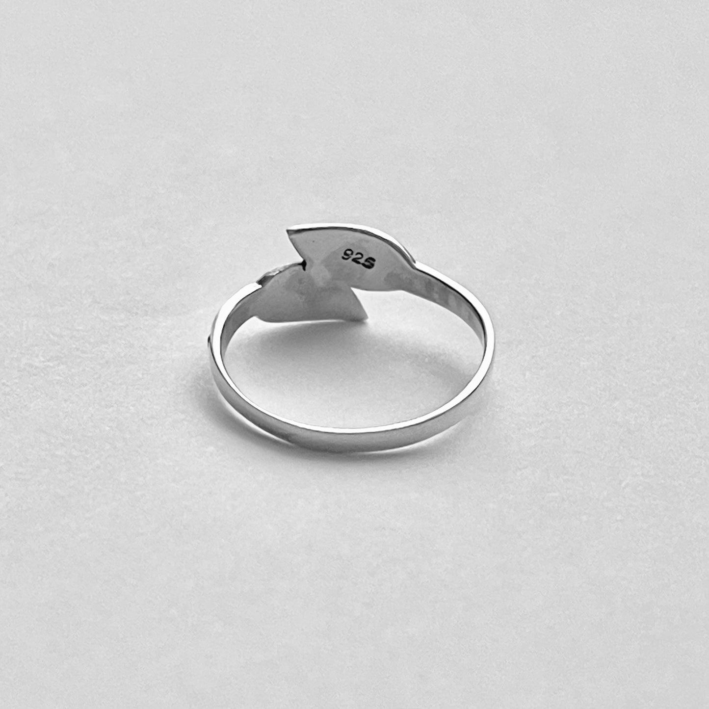 Sterling Silver Dainty Small Double Leaf Ring | Tree of Life Leaves Silver Rings