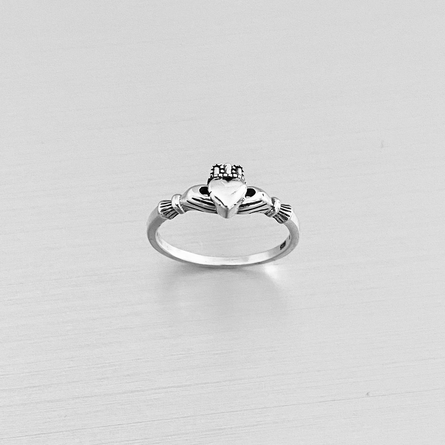 Sterling Silver Small Irish Heart Claddagh Ring, Silver Rings, Friendship, Crown Hearts