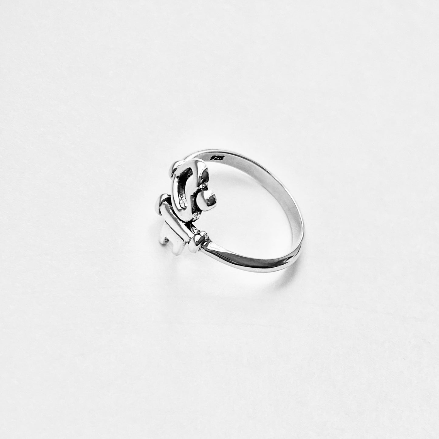 Sterling Silver Key to My Heart Ring – Dainty Love Heart & Key Silver Rings