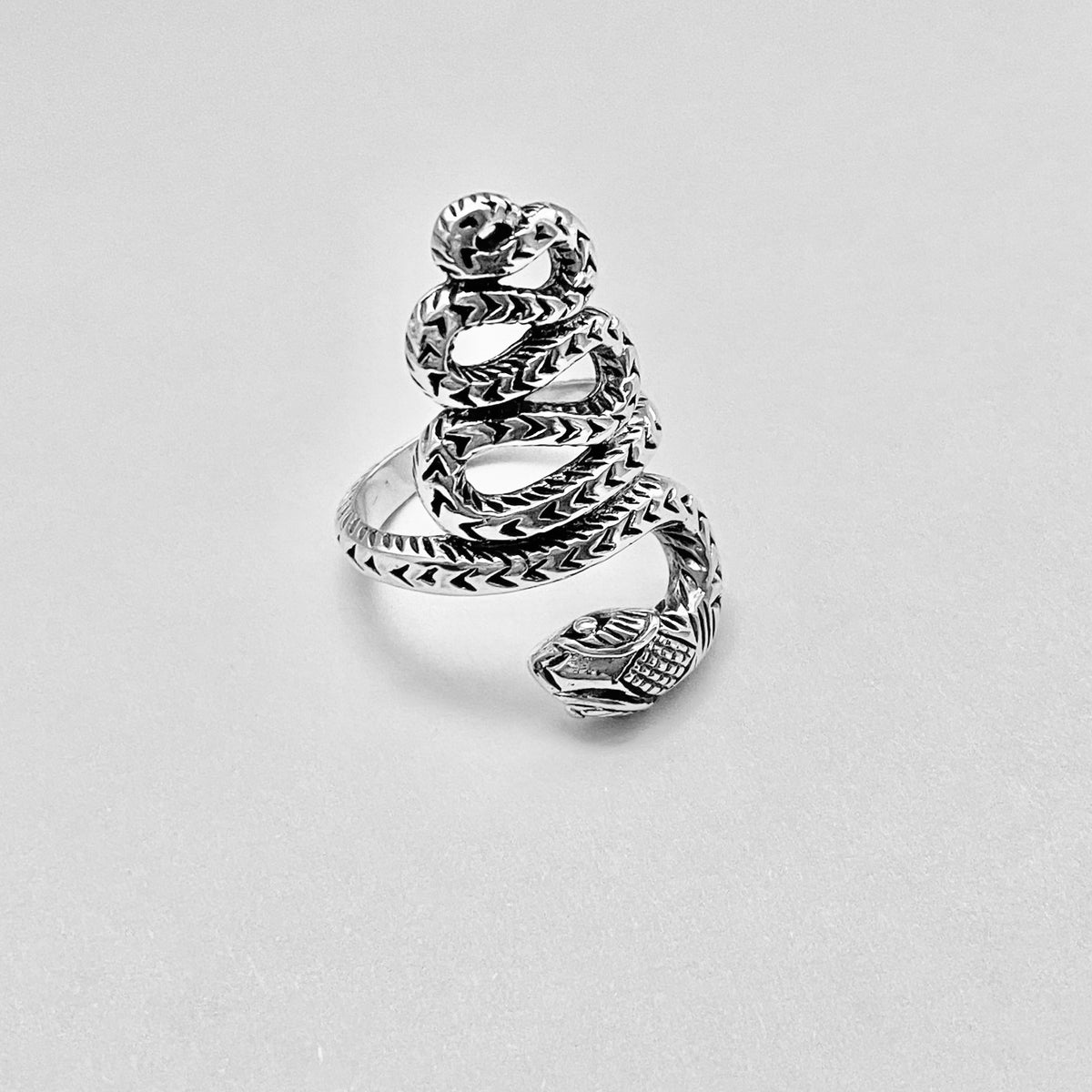 925 Sterling Silver Statement Heavy Snake Ring | Reptile Animal Silver Rings