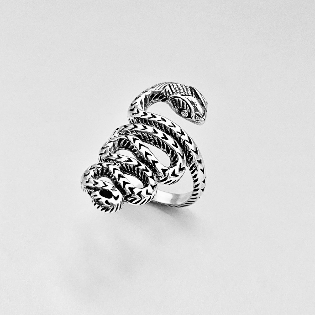 925 Sterling Silver Statement Heavy Snake Ring | Reptile Animal Silver Rings