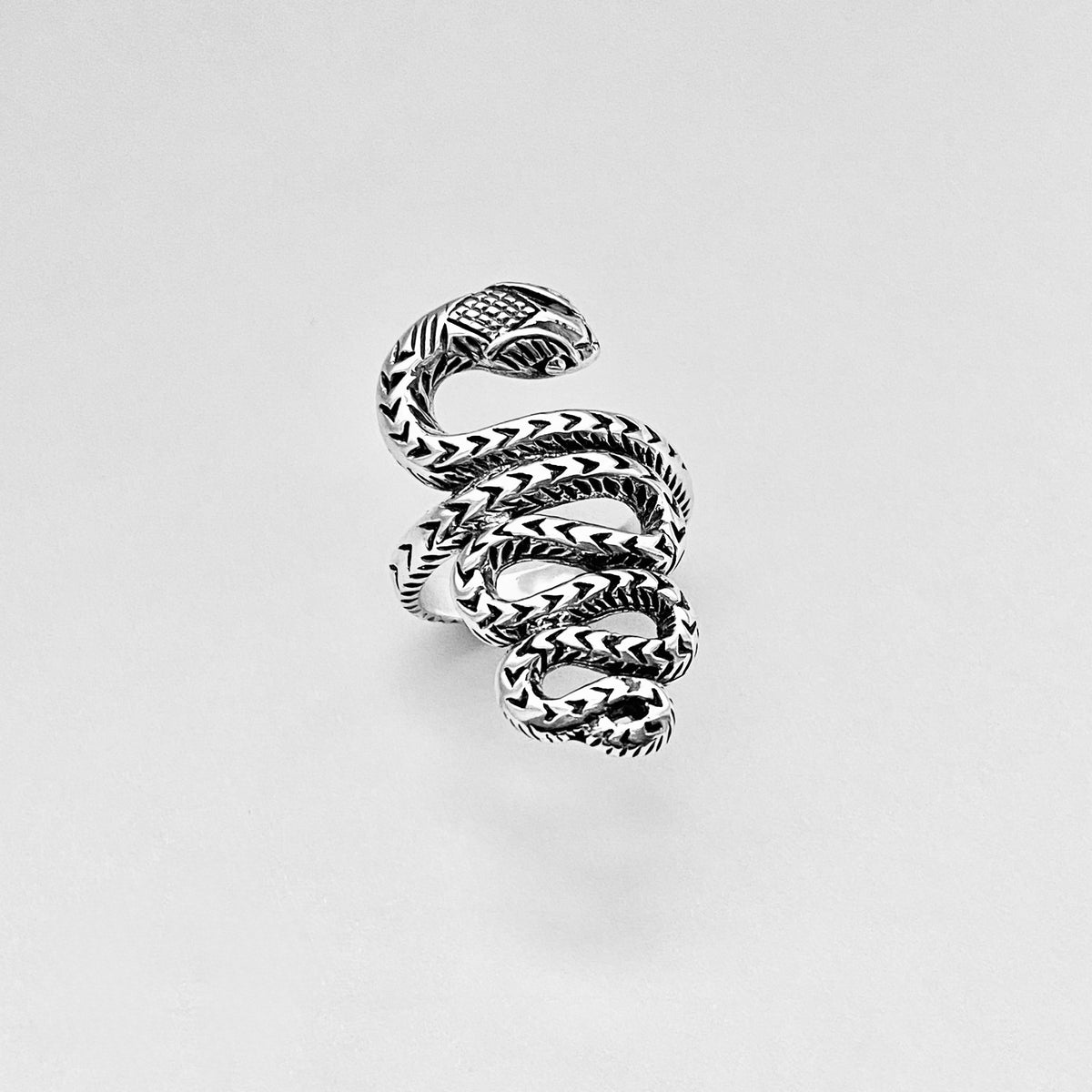 925 Sterling Silver Statement Heavy Snake Ring | Reptile Animal Silver Rings