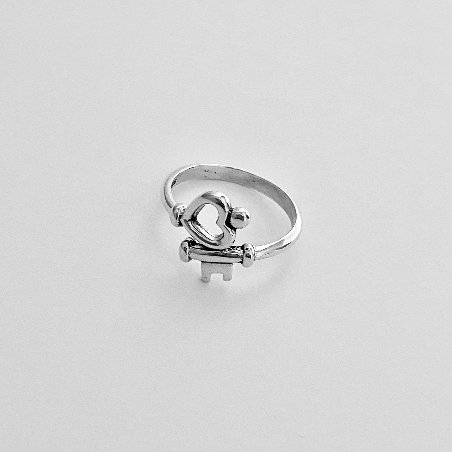 Sterling Silver Key to My Heart Ring, Silver Rings, Love Ring, Key Ring