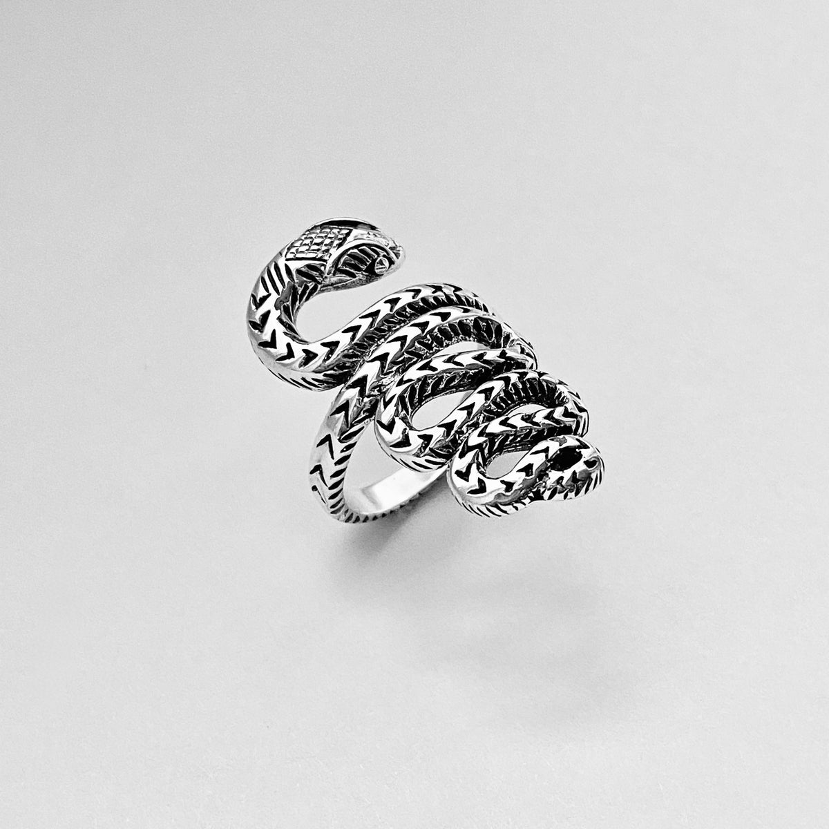 925 Sterling Silver Statement Heavy Snake Ring | Reptile Animal Silver Rings