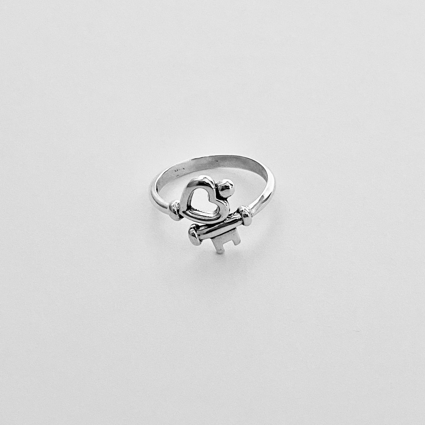 Sterling Silver Key to My Heart Ring, Silver Rings, Love Ring, Key Ring