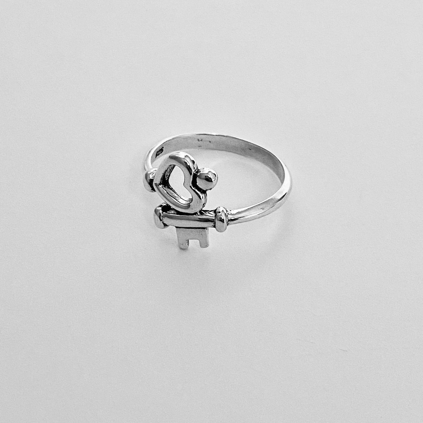 Sterling Silver Key to My Heart Ring, Silver Rings, Love Ring, Key Ring