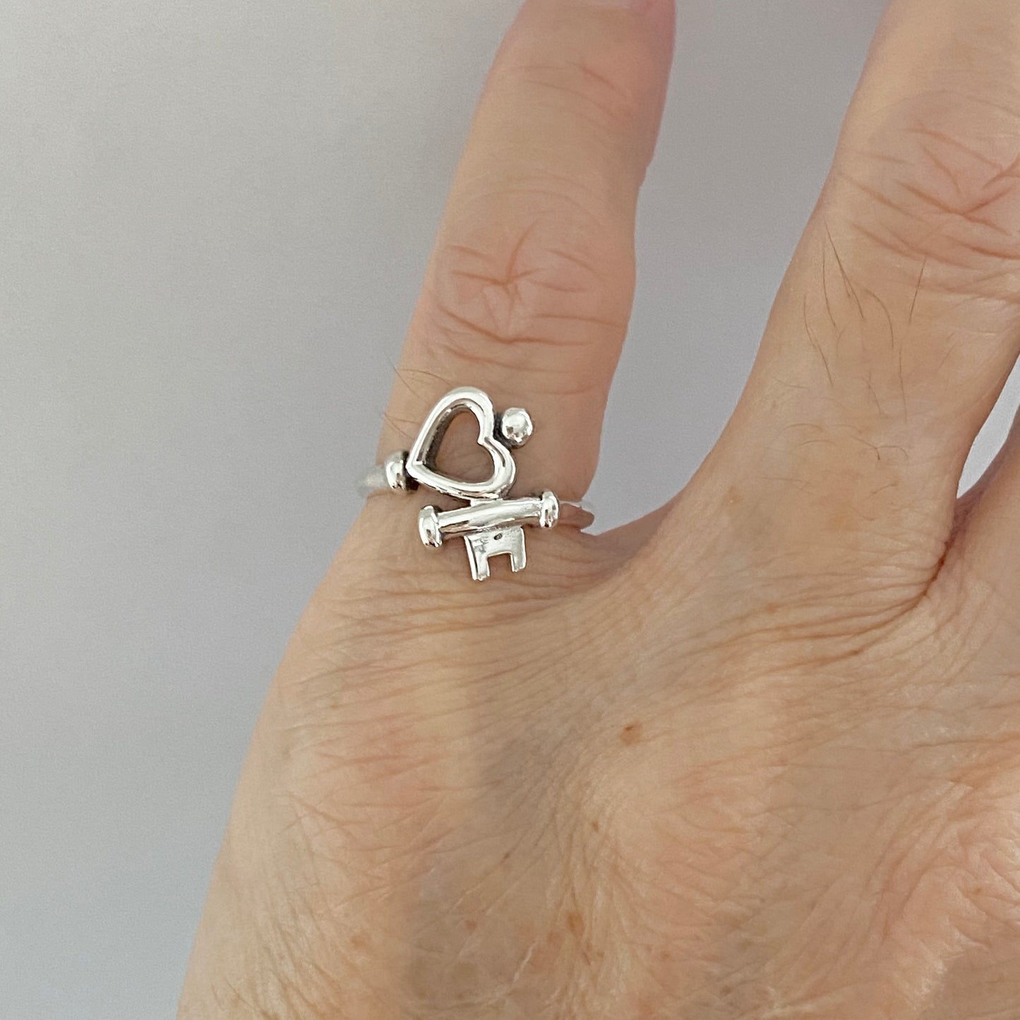 Sterling Silver Key to My Heart Ring, Silver Rings, Love Ring, Key Ring