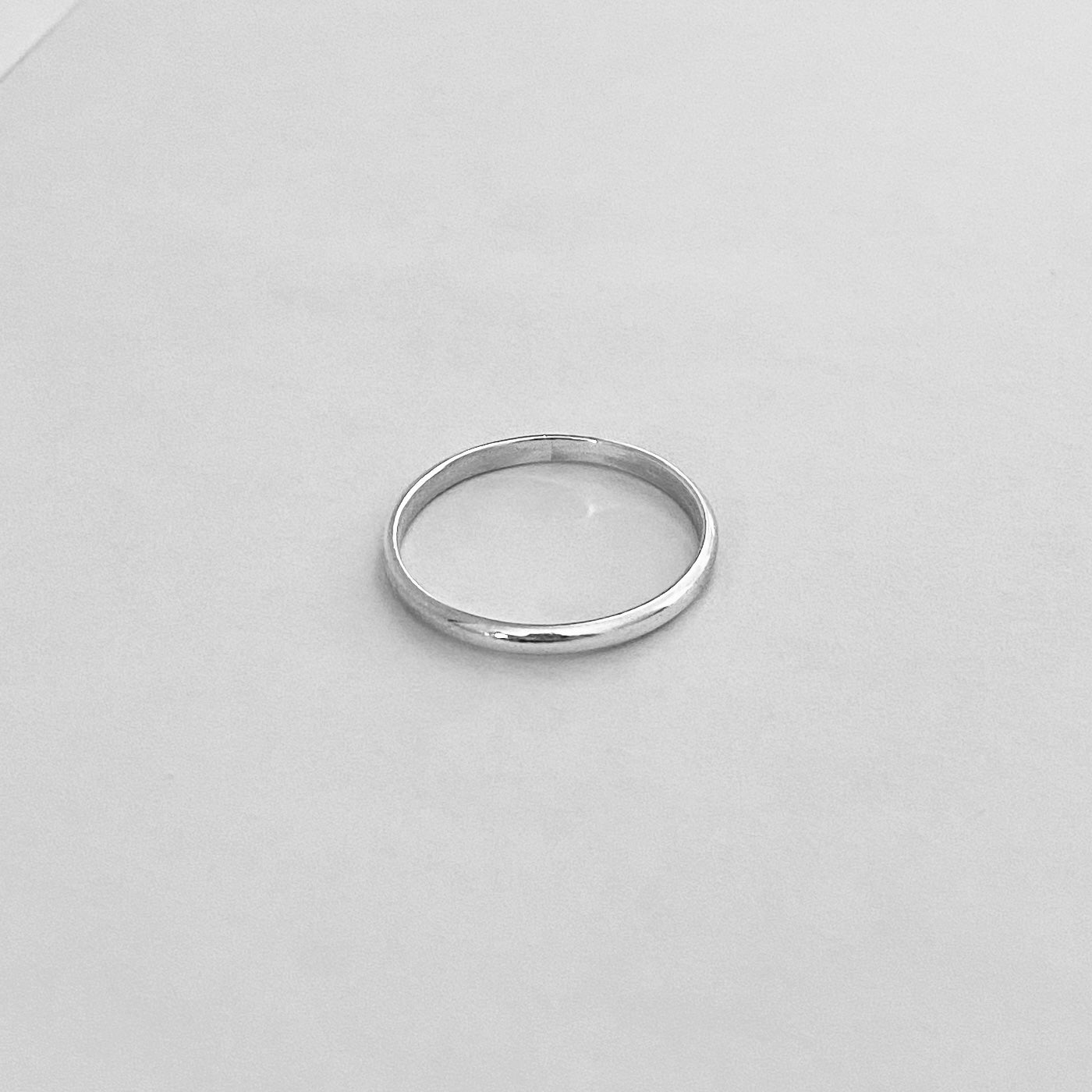 Sterling Silver Thinner One Plain 2mm Unisex Band Ring, Wedding Silver Ring