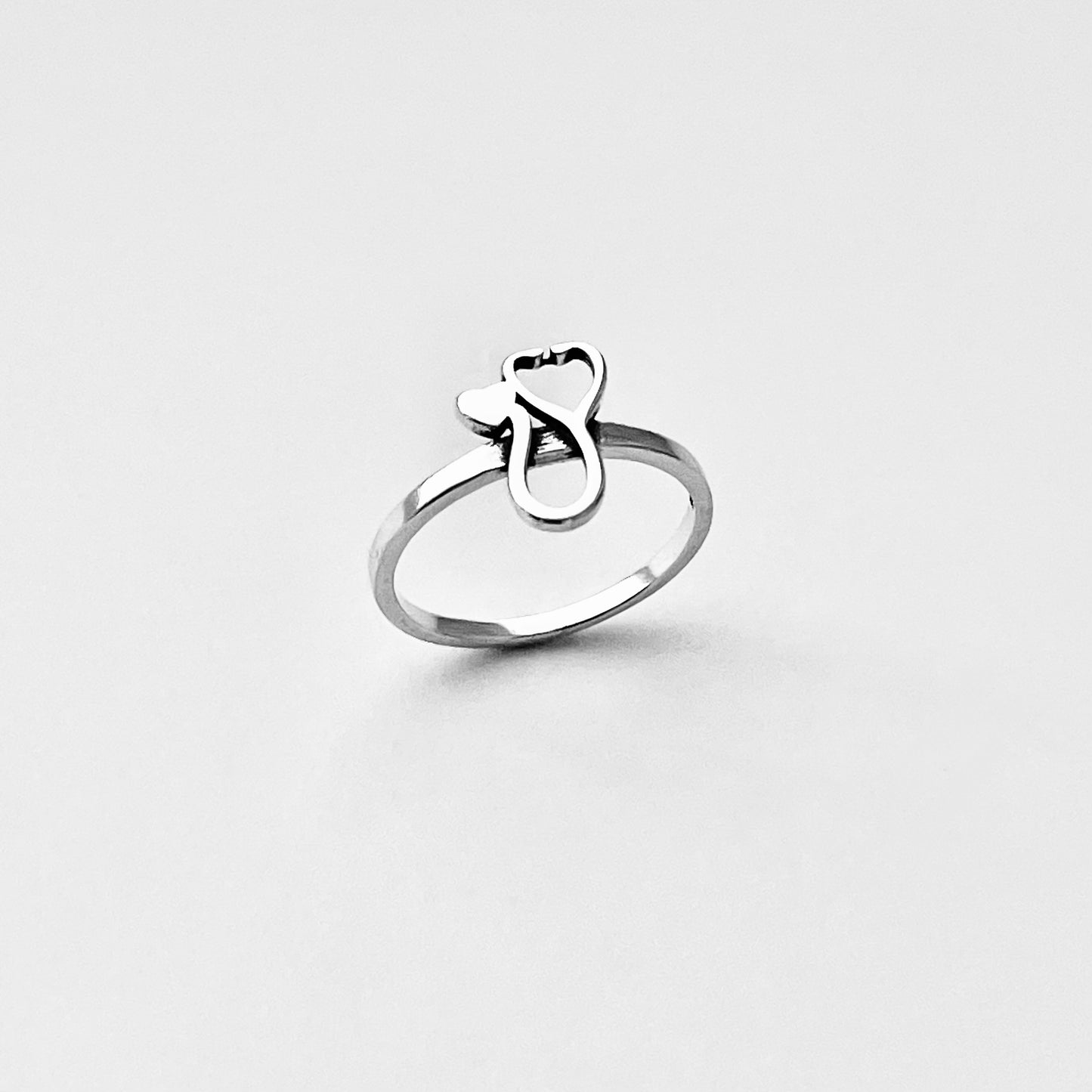 Sterling Silver Heart Stethoscope Ring, Doctor and Nurse Rings, Hearts, EMT