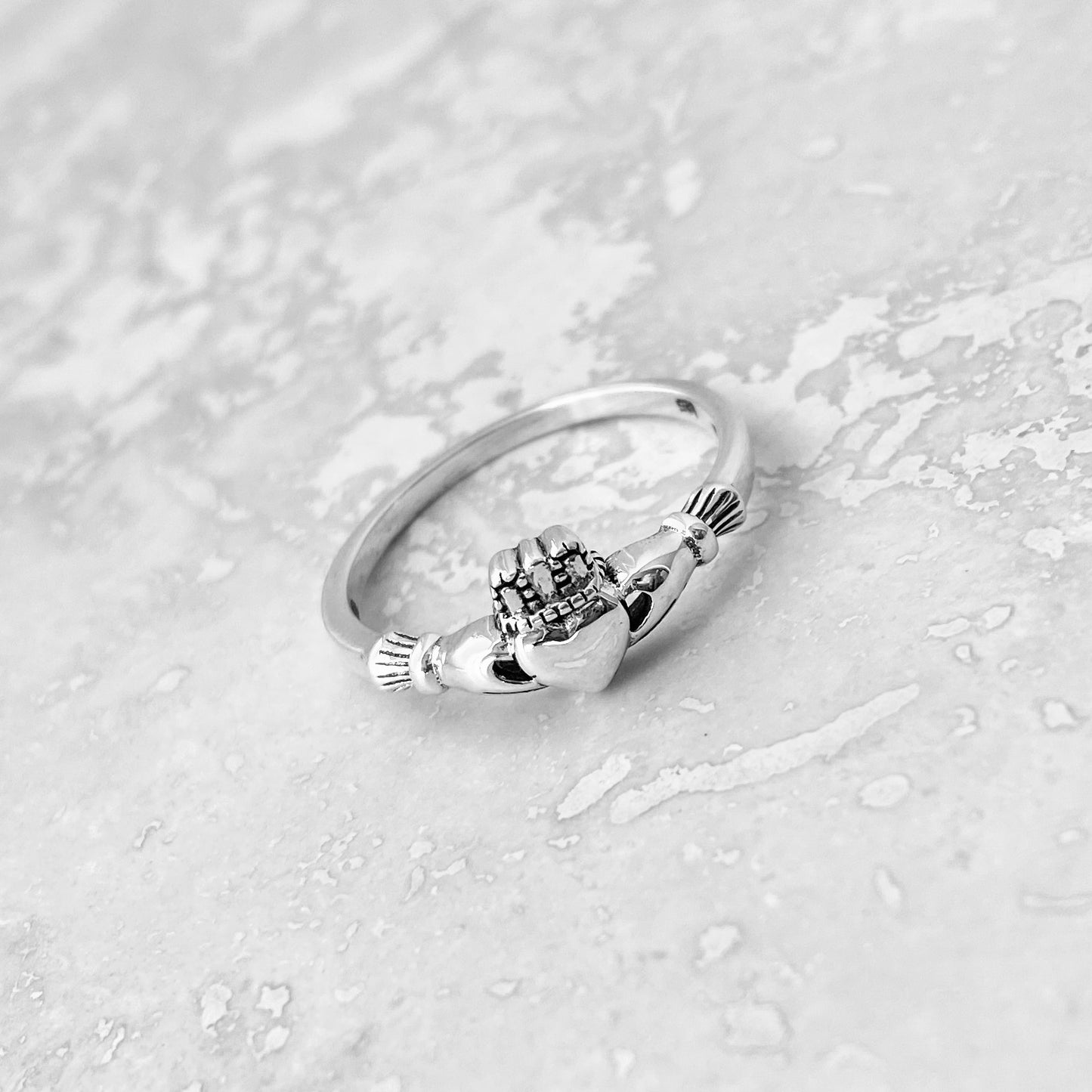 Sterling Silver Small Irish Heart Claddagh Ring, Silver Rings, Friendship, Crown Hearts