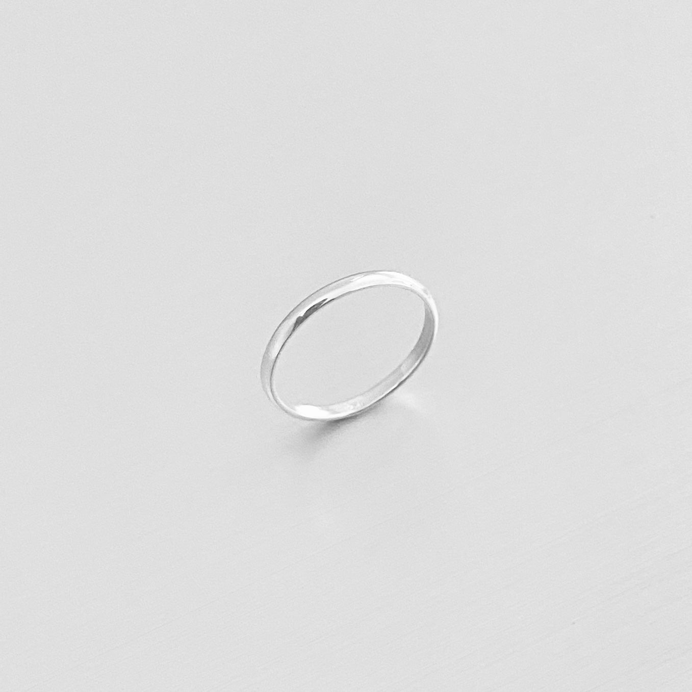 Sterling Silver Thinner One Plain 2mm Unisex Band Ring, Wedding Silver Ring