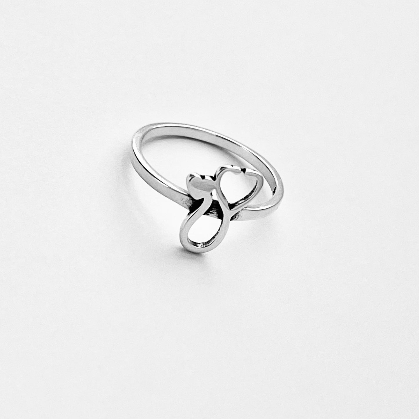 Sterling Silver Heart Stethoscope Ring, Doctor and Nurse Rings, Hearts, EMT