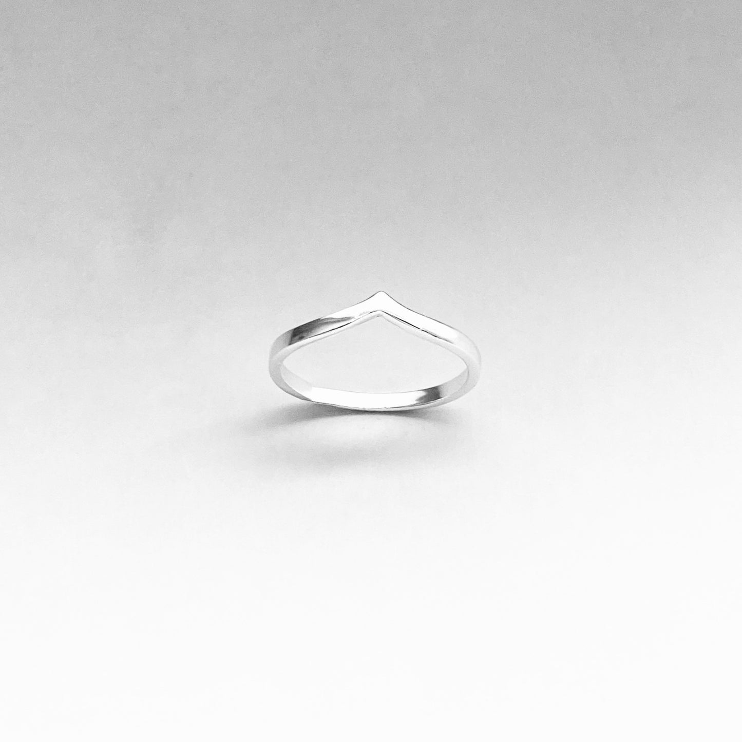 Sterling Silver High Polish Chevron Ring | Dainty Stacking V Shape Band Silver Rings