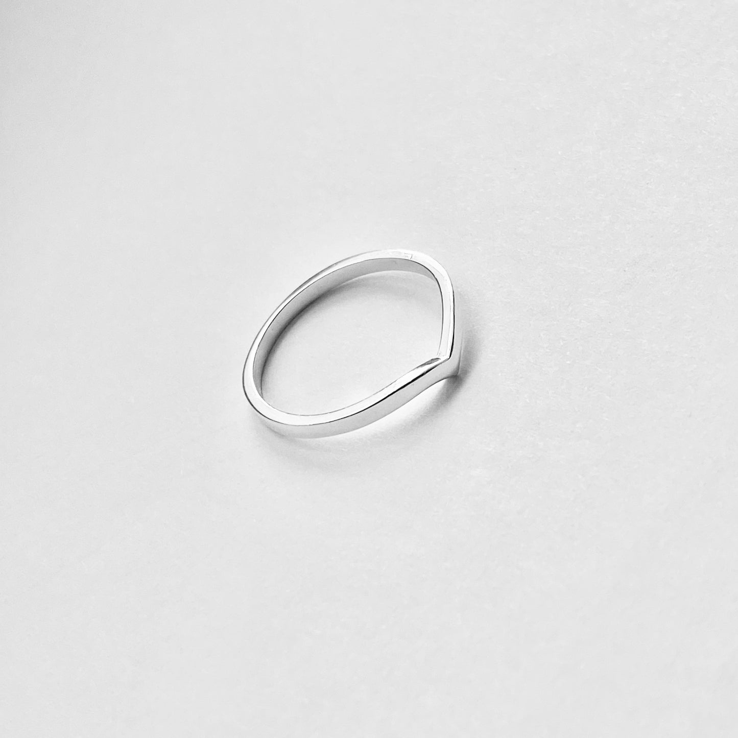 Sterling Silver High Polish Chevron Ring | Dainty Stacking V Shape Band Silver Rings