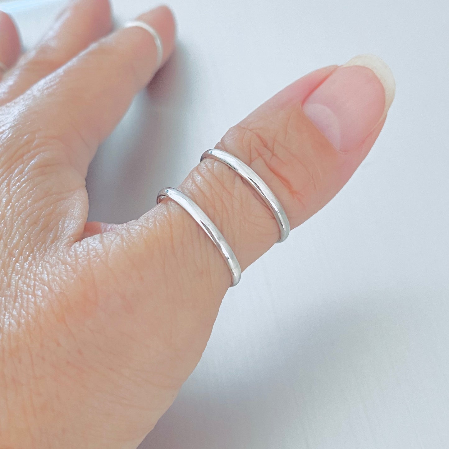 Sterling Silver Plain 2mm Band Ring, Dainty Wedding Bands, Stackable Rings
