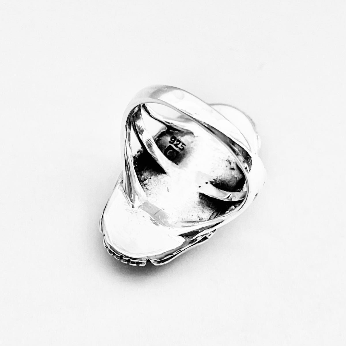 925 Sterling Silver Long Oval Genuine Turquoise Ring | Unisex Western Statement Stone Jewelry