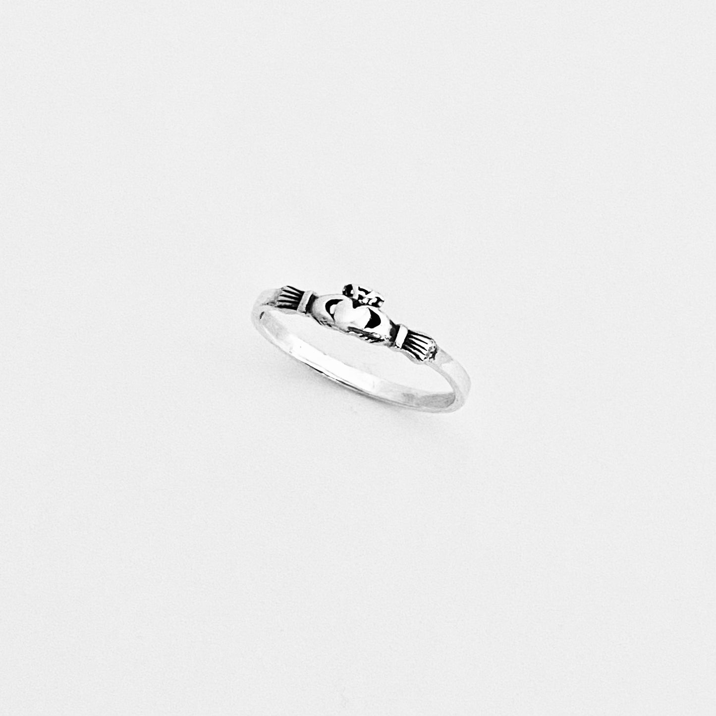 925 Sterling Silver Mini Irish Claddagh Ring | Dainty Heart Friendship Loyalty Rings