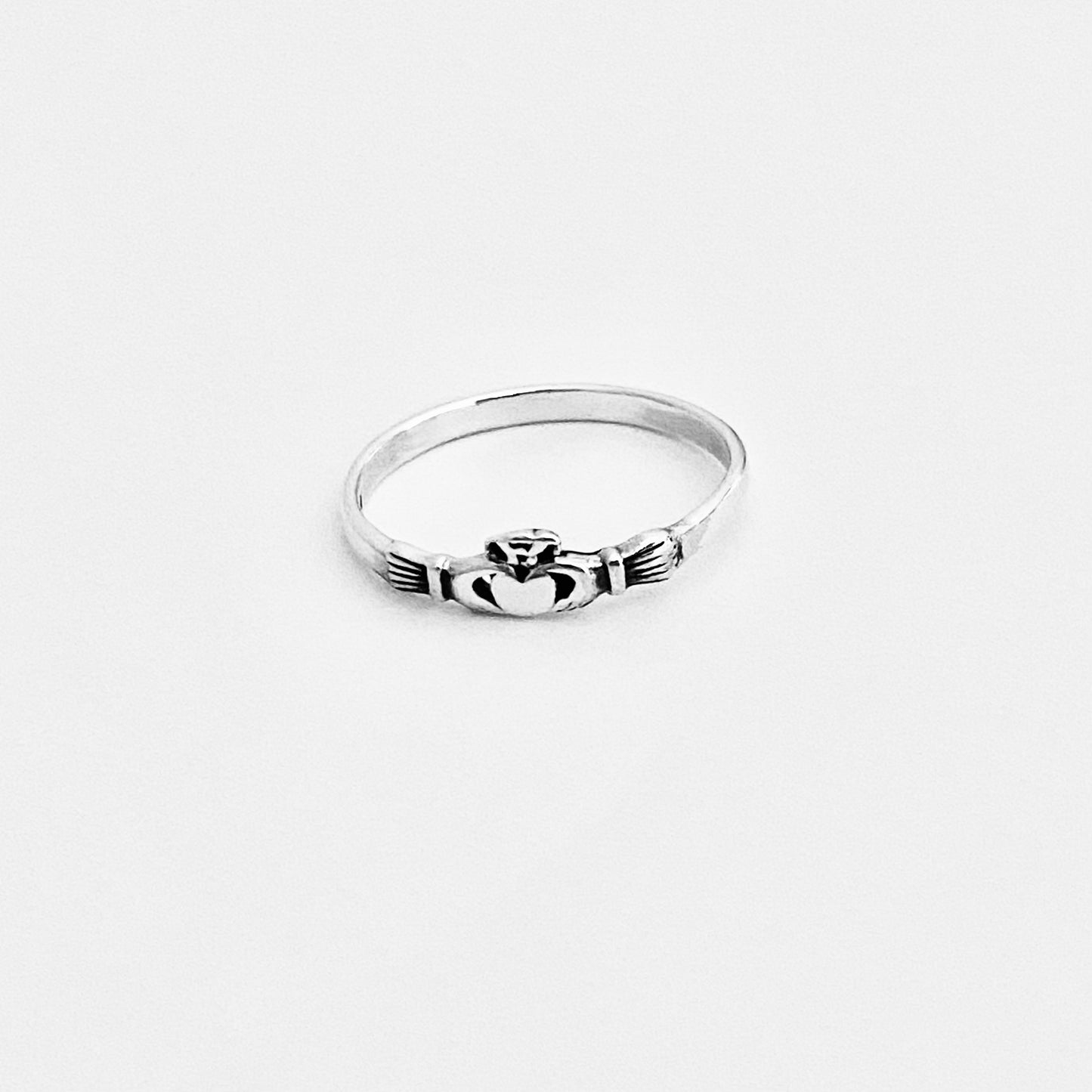 925 Sterling Silver Mini Irish Claddagh Ring | Dainty Heart Friendship Loyalty Rings