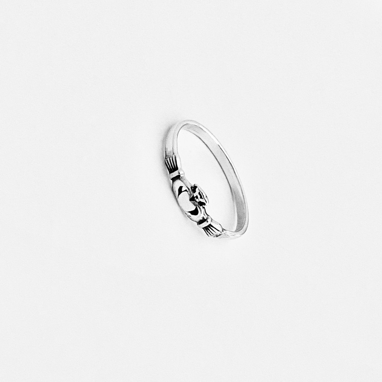 925 Sterling Silver Mini Irish Claddagh Ring | Dainty Heart Friendship Loyalty Rings