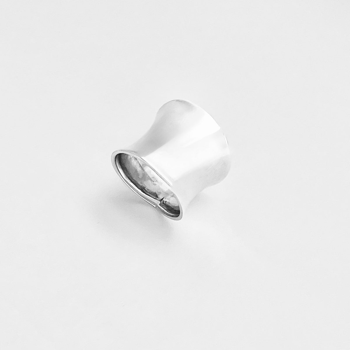925 Sterling Silver Statement Thin Concave Ring | Bold Boho Wide Band Silver Rings