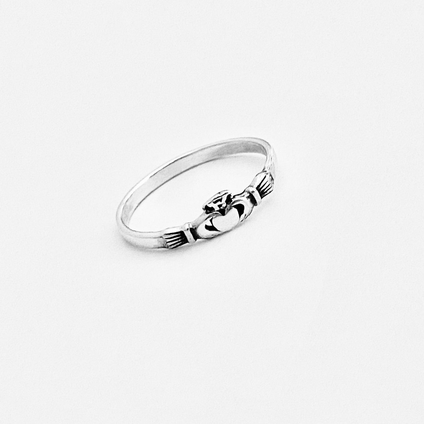 925 Sterling Silver Mini Irish Claddagh Ring | Dainty Heart Friendship Loyalty Rings