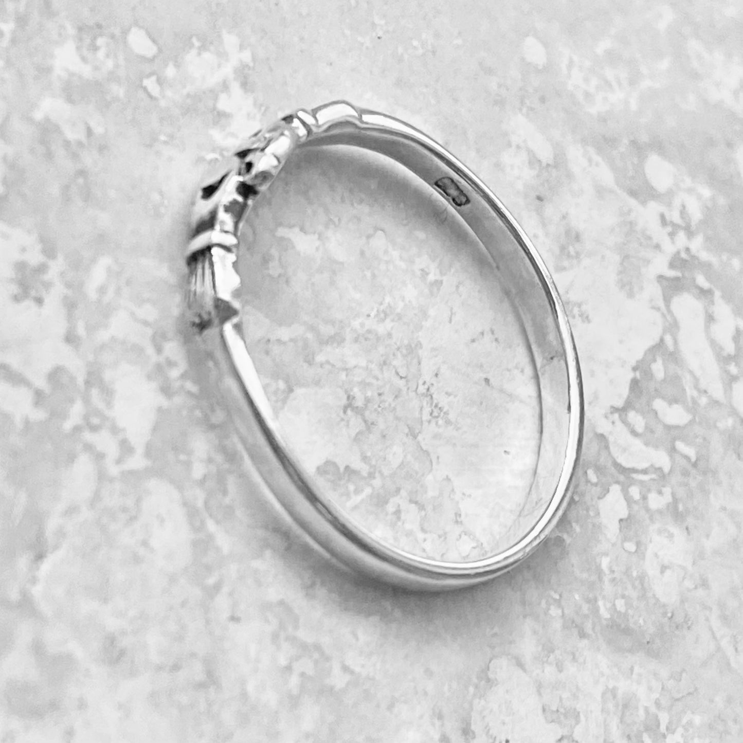 Sterling Silver Mini Irish Claddagh Ring, Minimalist Heart Silver Ring