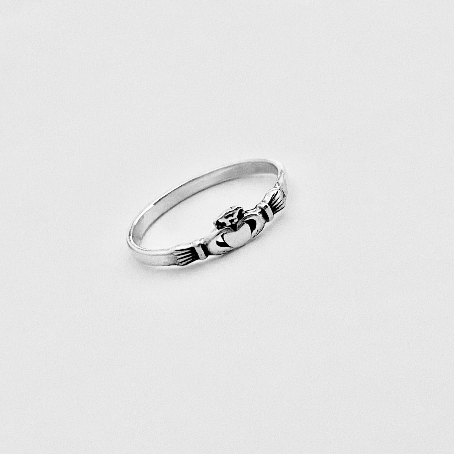 925 Sterling Silver Mini Irish Claddagh Ring | Dainty Heart Friendship Loyalty Rings