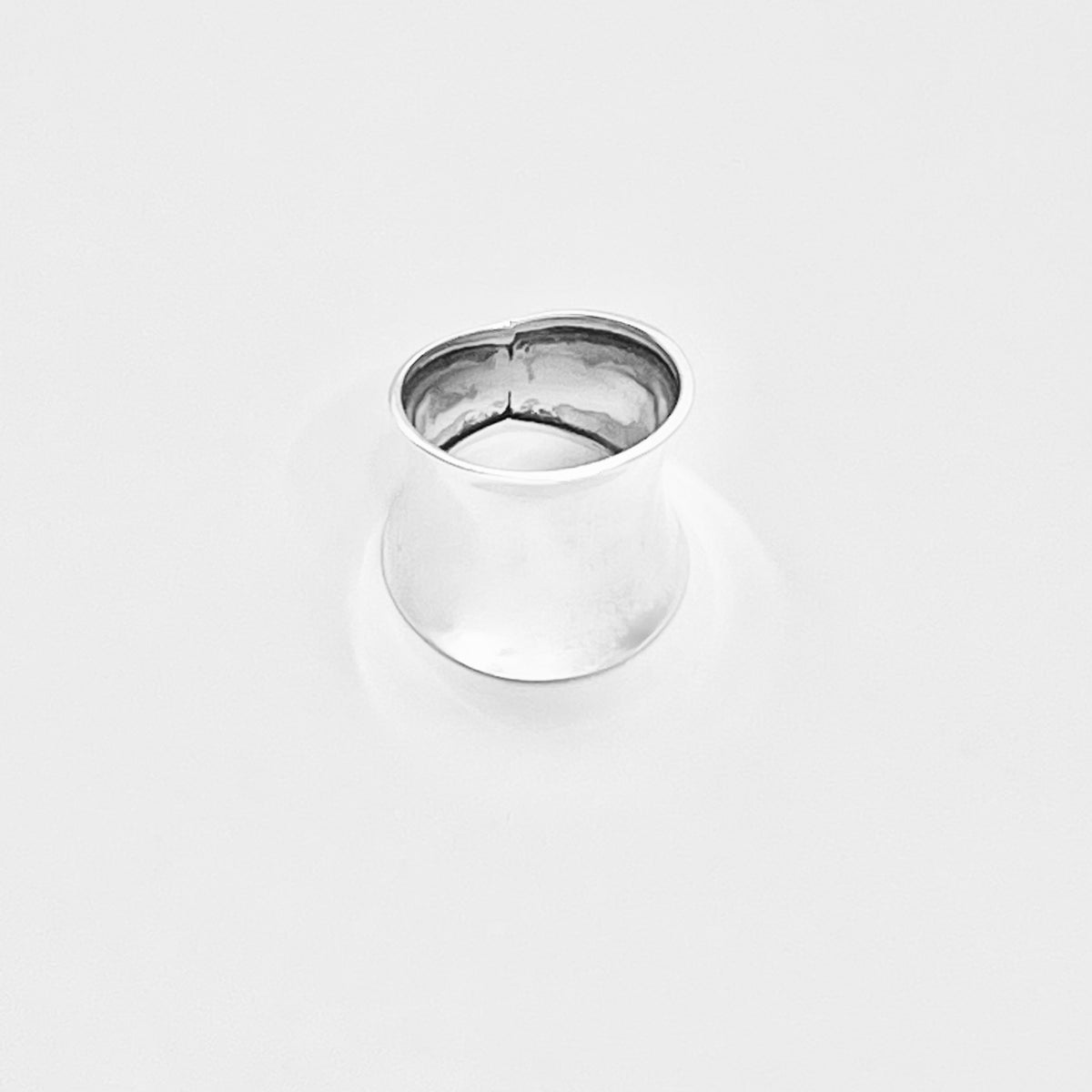 925 Sterling Silver Statement Thin Concave Ring | Bold Boho Wide Band Silver Rings