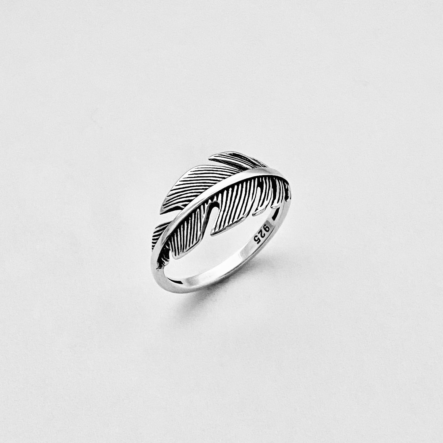 Sterling Silver Large Feather Ring, Bird Silver Ring, Angels Wing