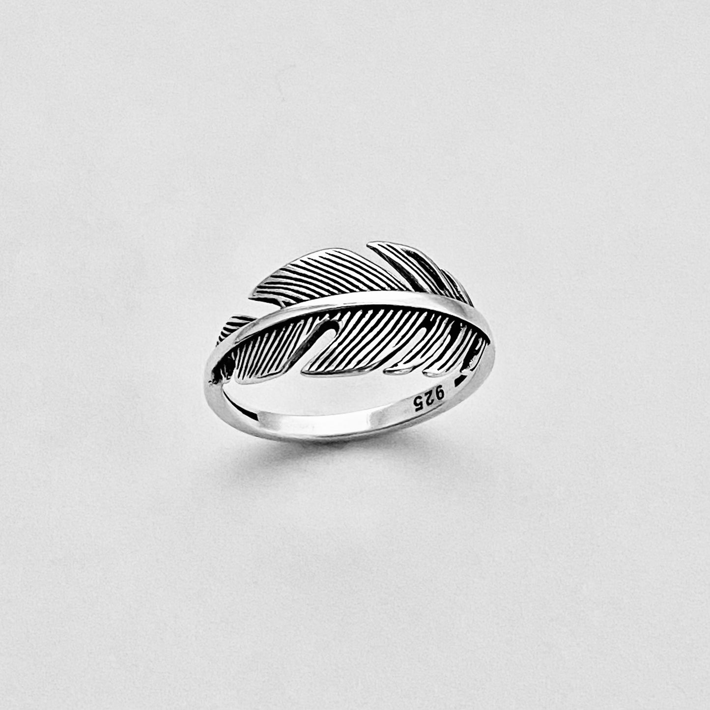 Sterling Silver Large Feather Ring, Bird Silver Ring, Angels Wing