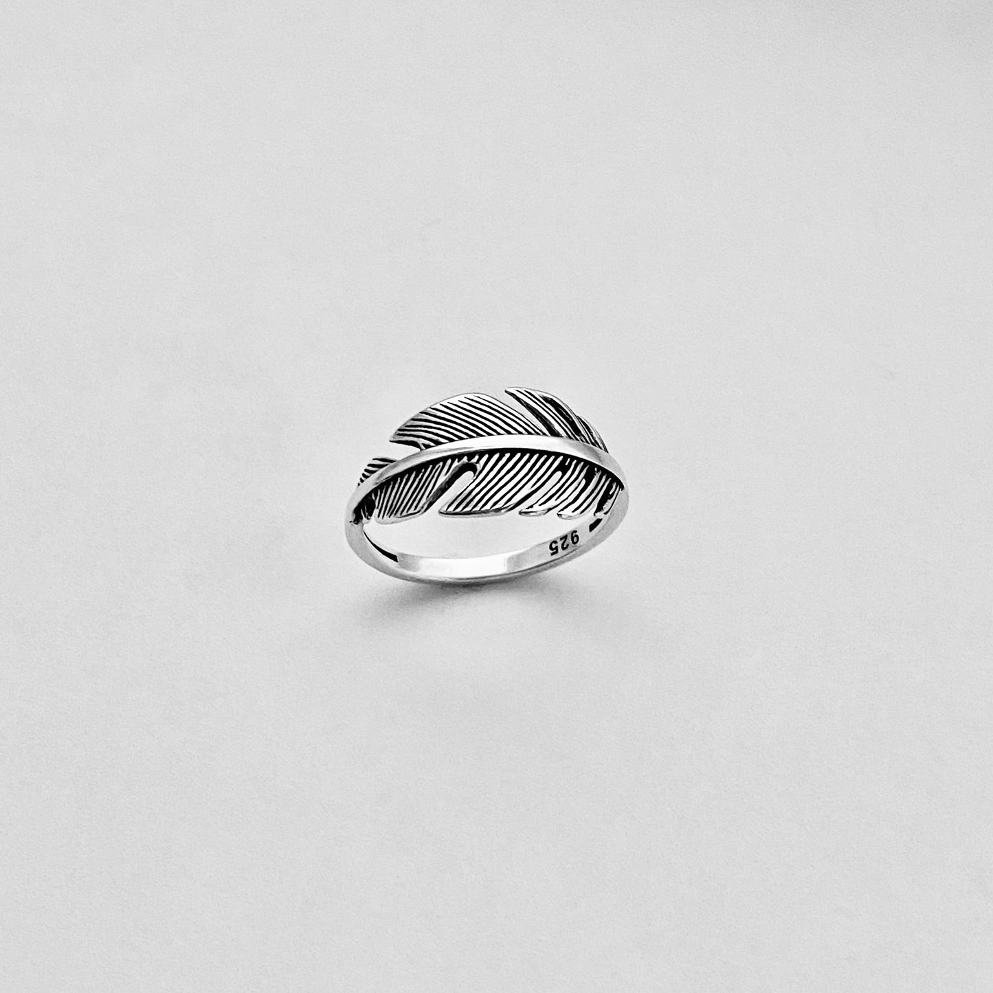 Sterling Silver Large Feather Ring, Bird Silver Ring, Angels Wing