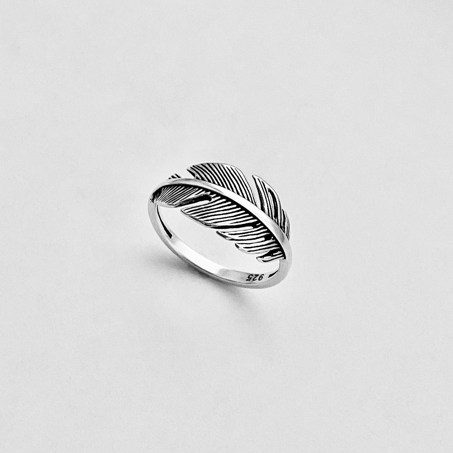 Sterling Silver Large Feather Ring, Bird Silver Ring, Angels Wing