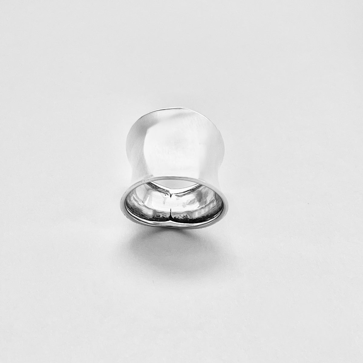 925 Sterling Silver Statement Thin Concave Ring | Bold Boho Wide Band Silver Rings
