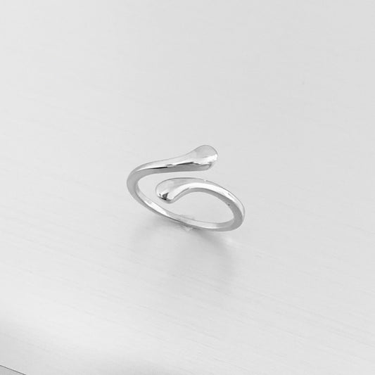 Sterling Silver Wraparound Teardrops Ring, Delicate Ring, Silver Rings,