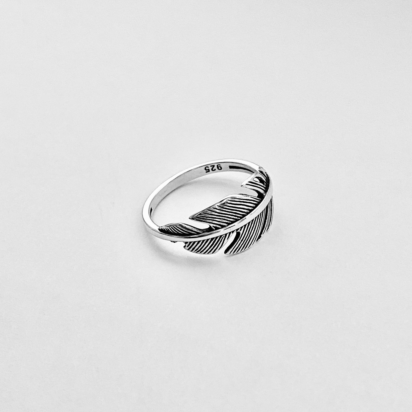 Sterling Silver Large Feather Ring, Bird Silver Ring, Angels Wing