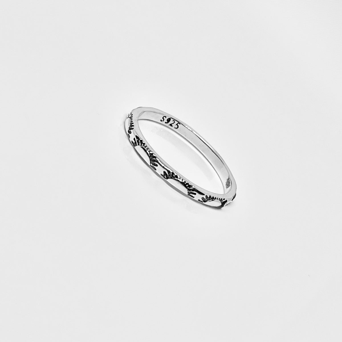 925 Sterling Silver Dainty Eternity Sun Band Ring | Unisex Stackable Celestial Wedding Bands
