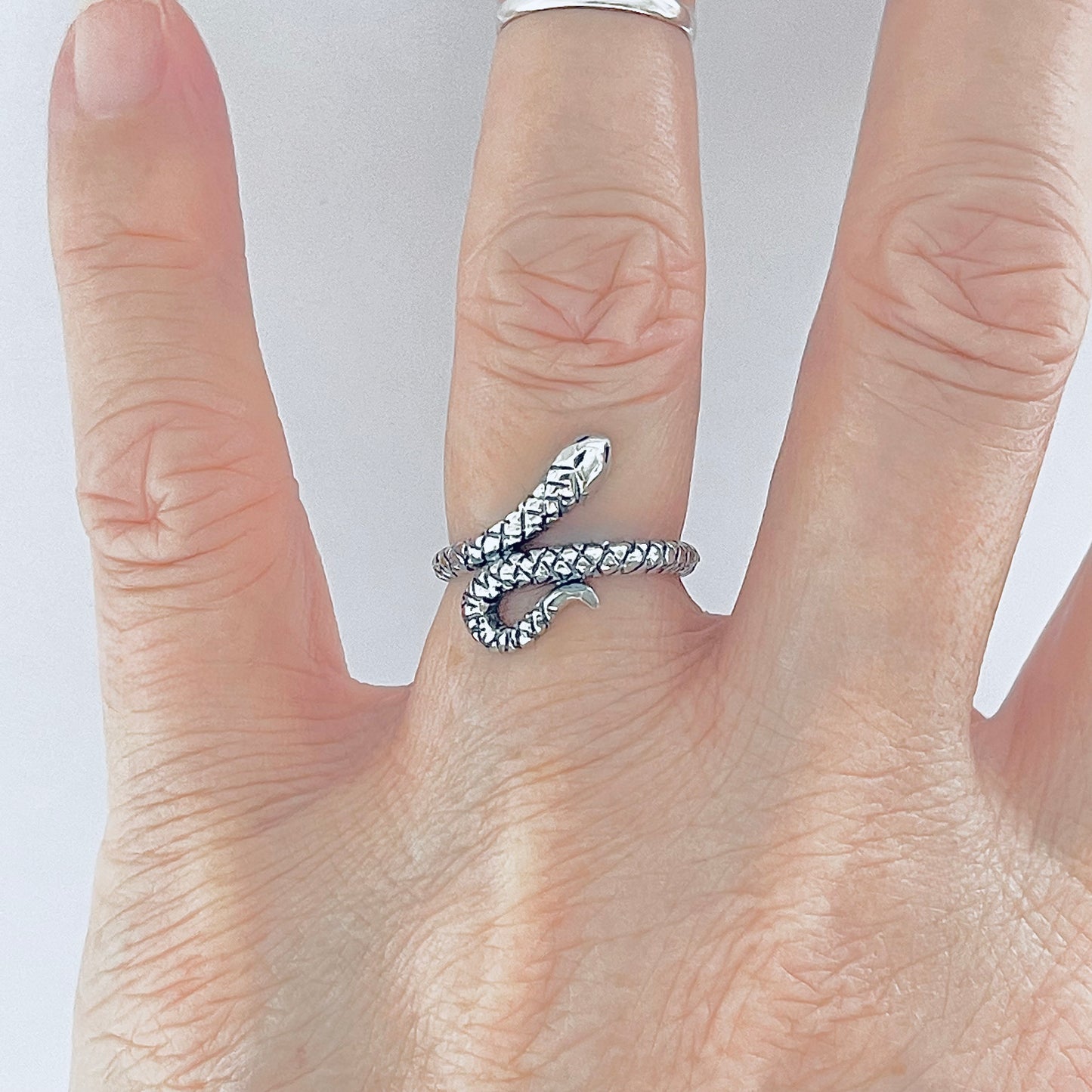 Sterling Silver Small Snake Ring, Reptile Rings, Animal Ring, Snakes