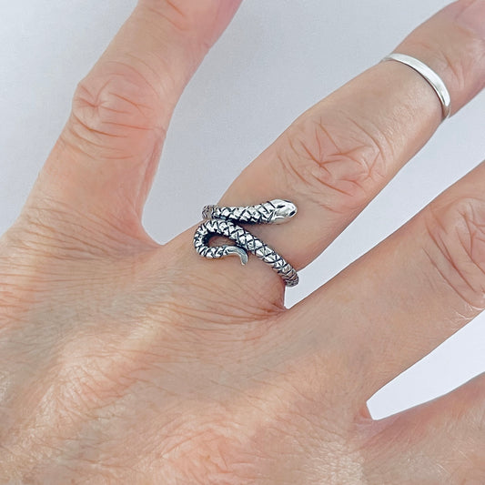 Sterling Silver Small Snake Ring, Reptile Rings, Animal Ring, Snakes