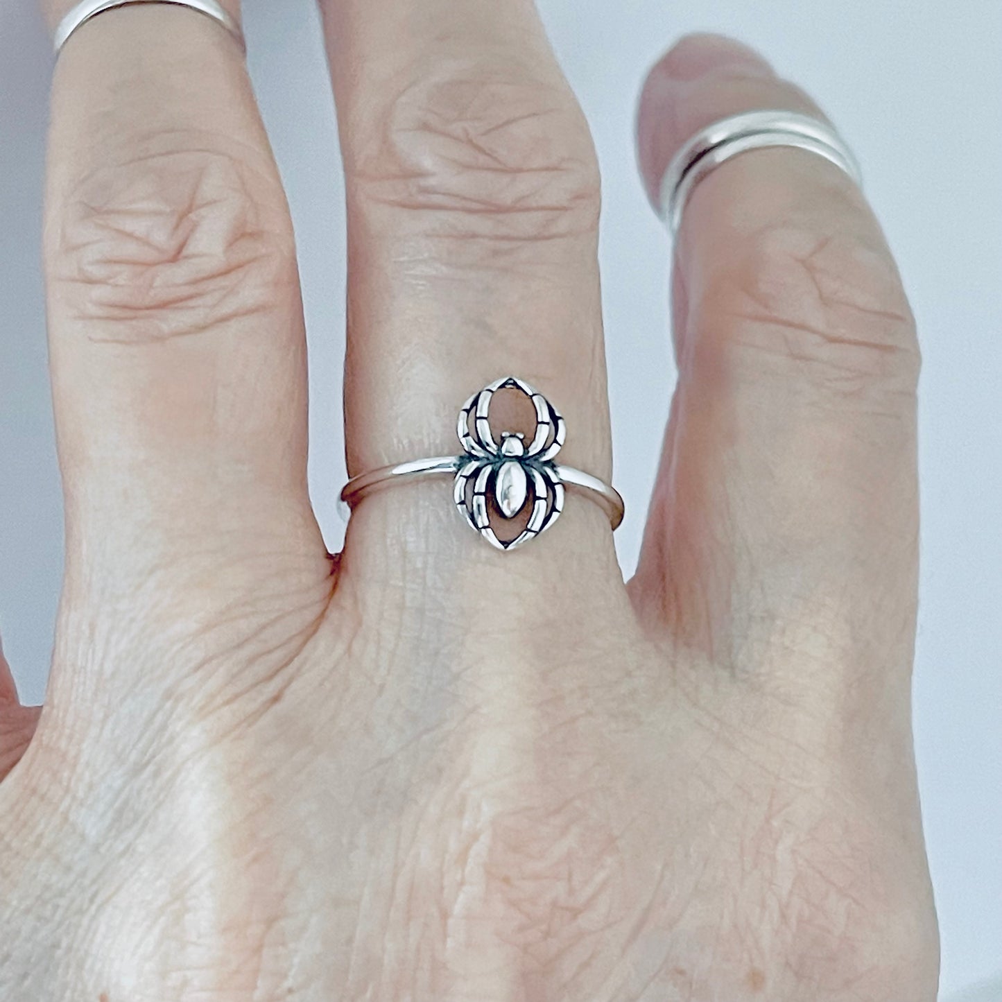 Sterling Silver Small Spider Ring, Spiderweb, Bug Rings, Insect Bugs, Spiders