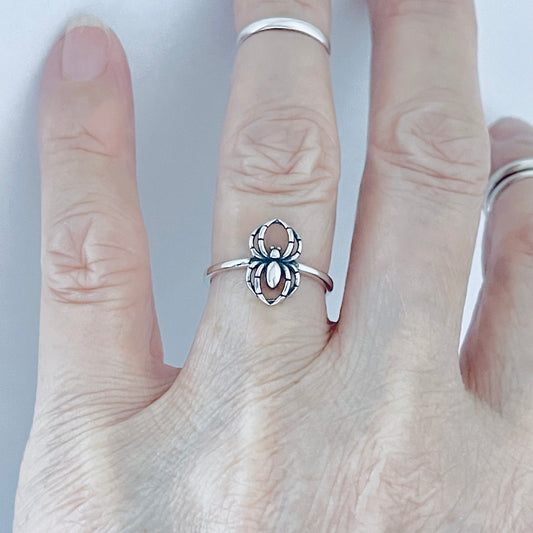Sterling Silver Small Spider Ring, Spiderweb, Bug Rings, Insect Bugs, Spiders