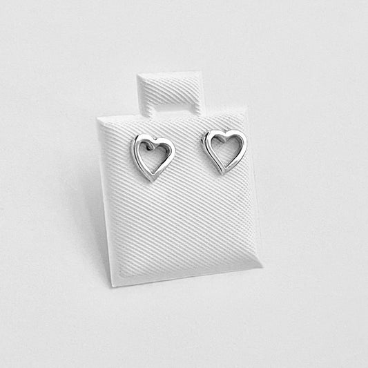 Sterling Silver Small Open Heart Earring, Stud Earrings, Silver Earring