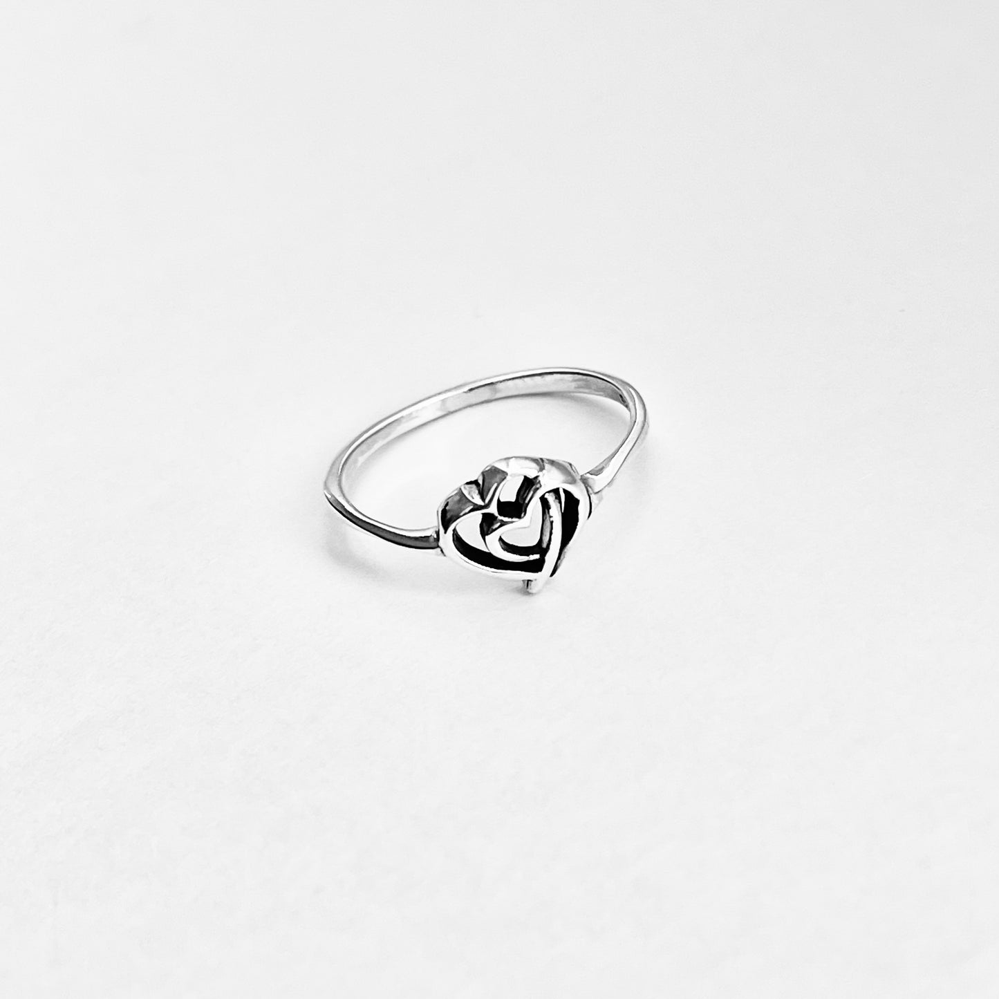 925 Sterling Silver Double Connected Heart Ring | Forever Love Minimalist Silver Rings