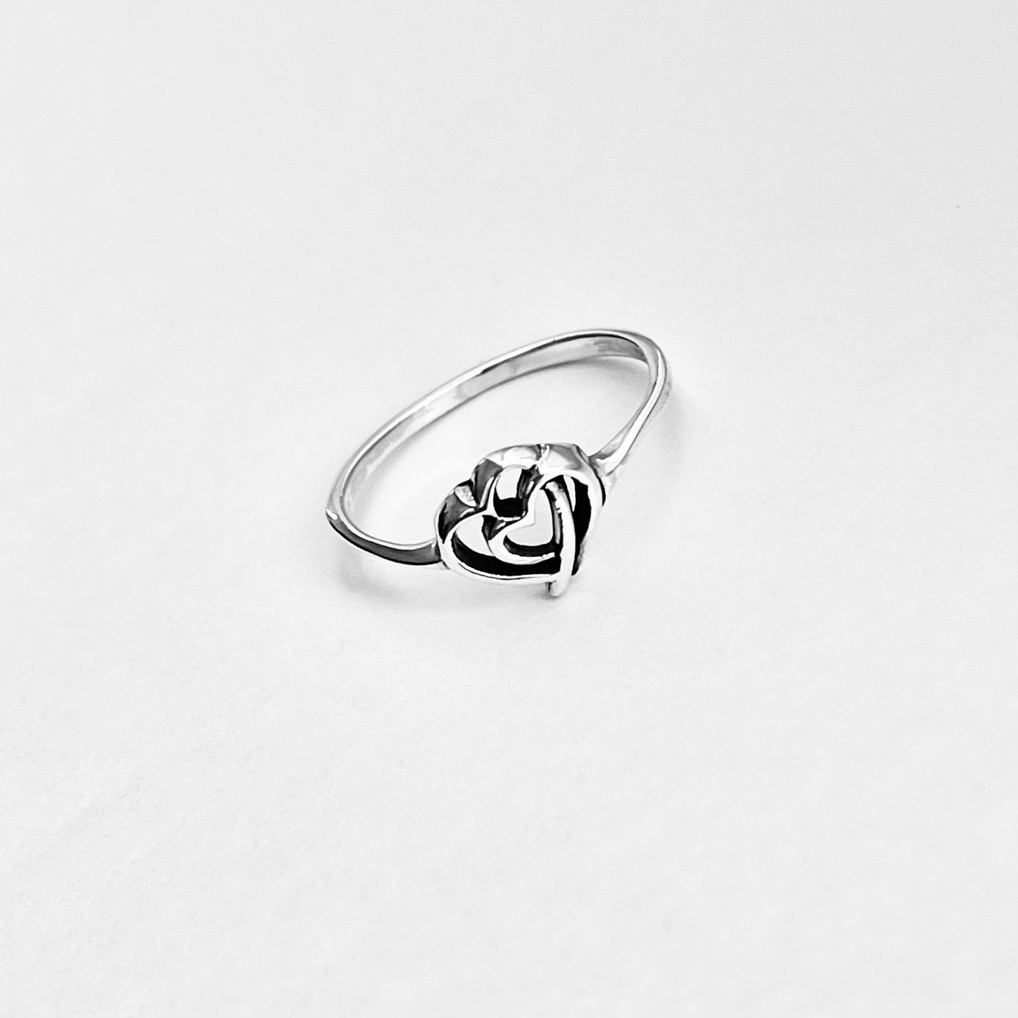925 Sterling Silver Double Connected Heart Ring | Forever Love Minimalist Silver Rings
