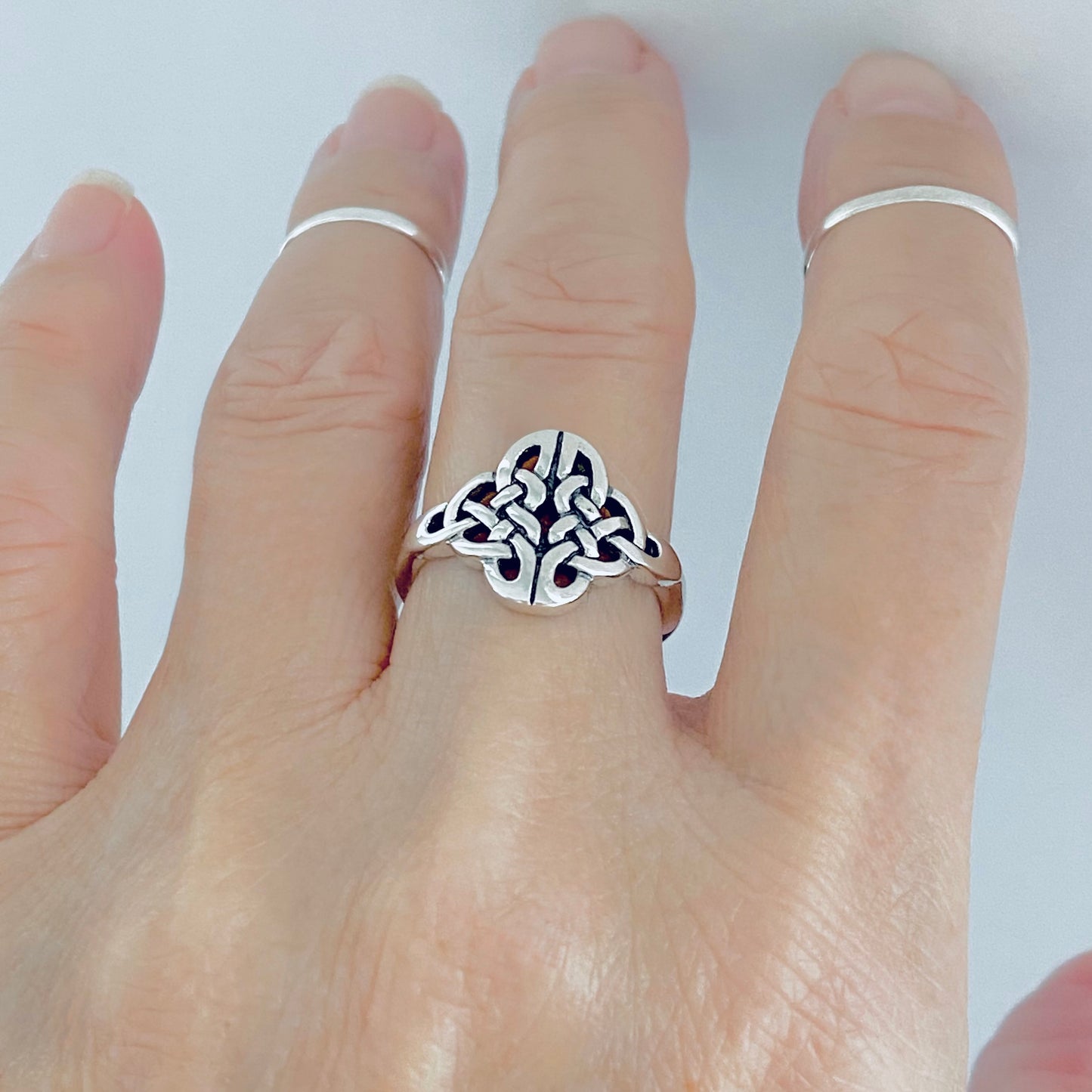 Sterling Silver Weave Celtic Knot Ring, Eternity Love Knots Silver Rings