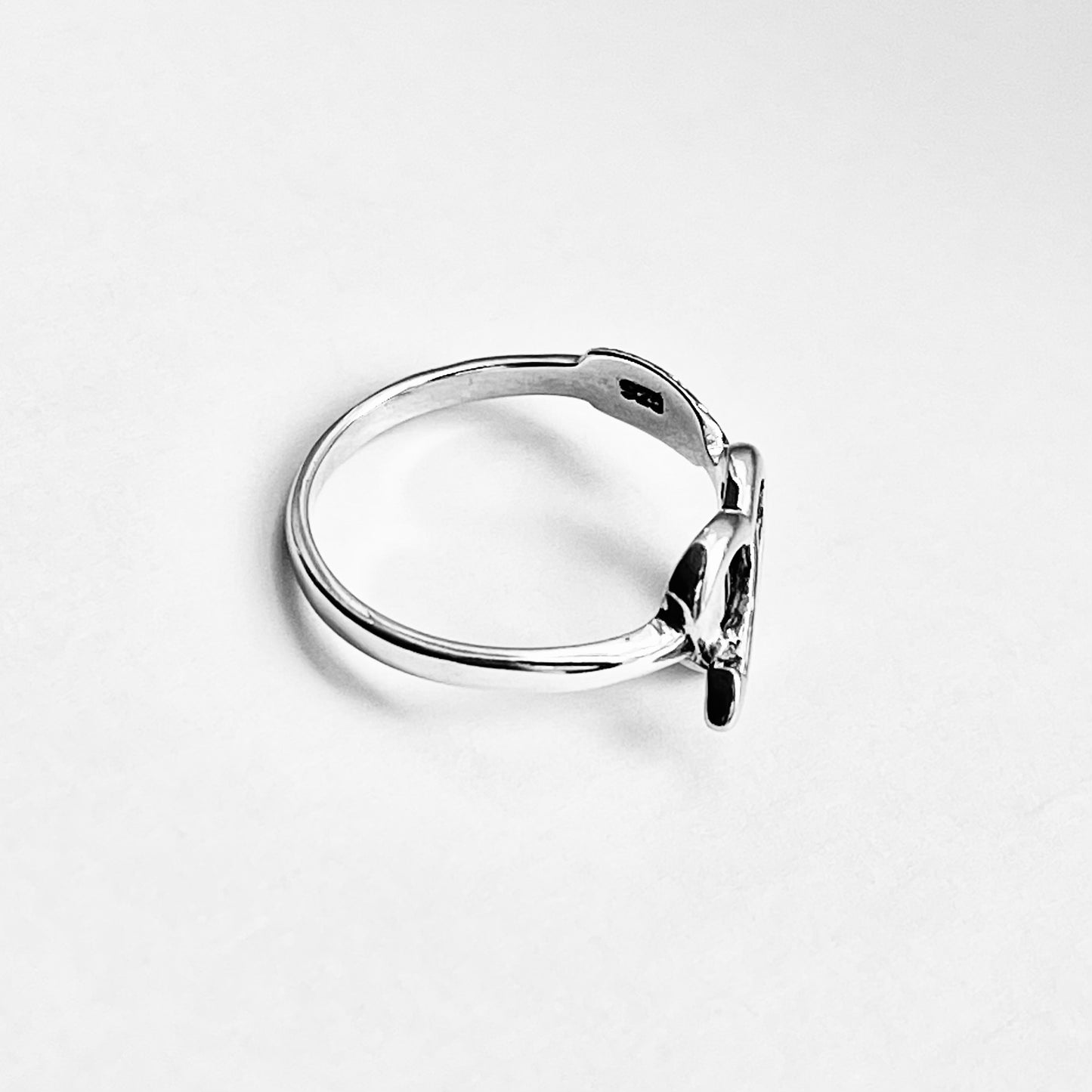 925 Sterling Silver Bow and Arrow Pierced Heart Ring | Forever Deep Love Silver Rings