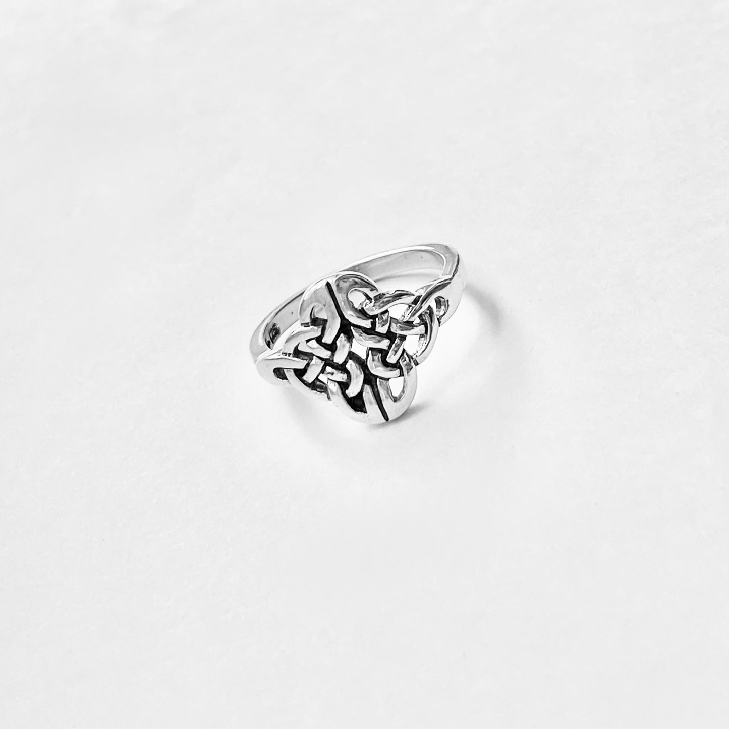 Sterling Silver Weave Celtic Knot Ring, Eternity Love Knots Silver Rings
