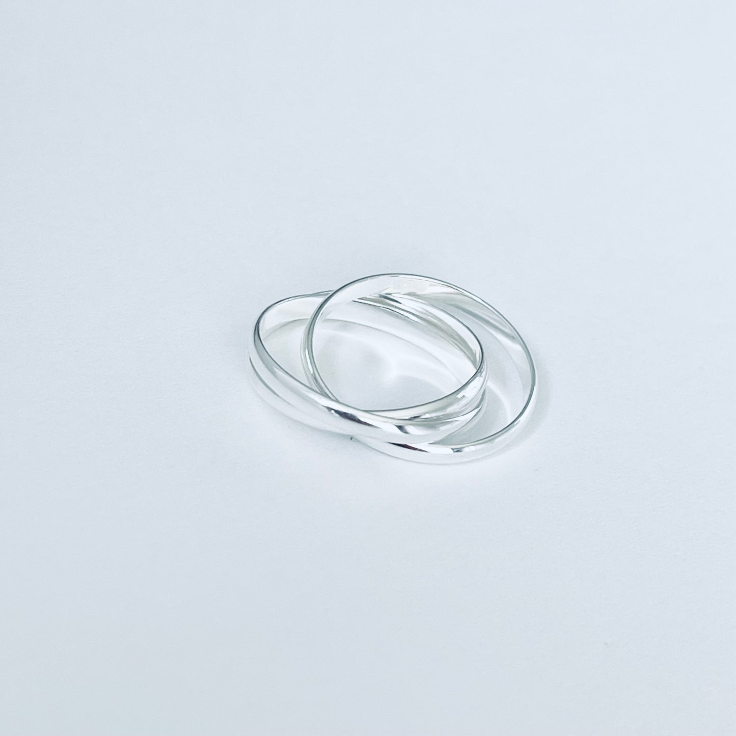 Sterling Silver High Polish Connected Triple Band Ring, Jewelry Wedding Bands
