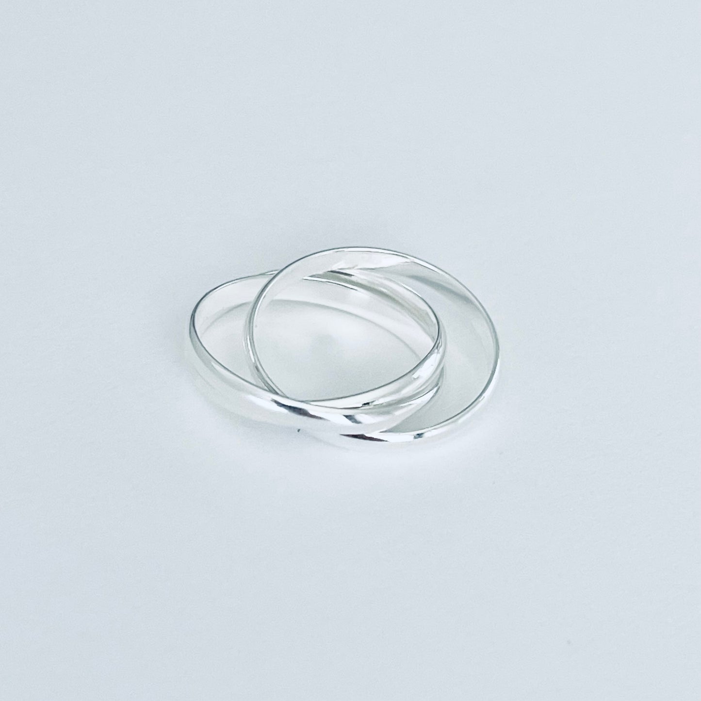 Sterling Silver High Polish Connected Triple Band Ring, Jewelry Wedding Bands