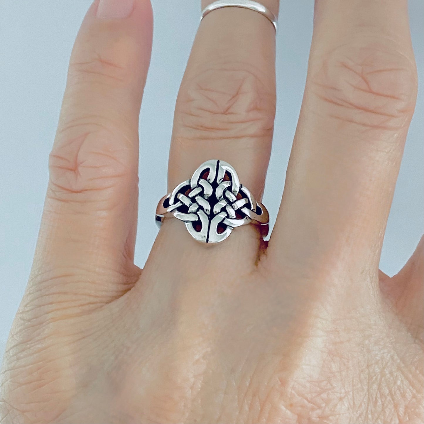 Sterling Silver Weave Celtic Knot Ring, Eternity Love Knots Silver Rings