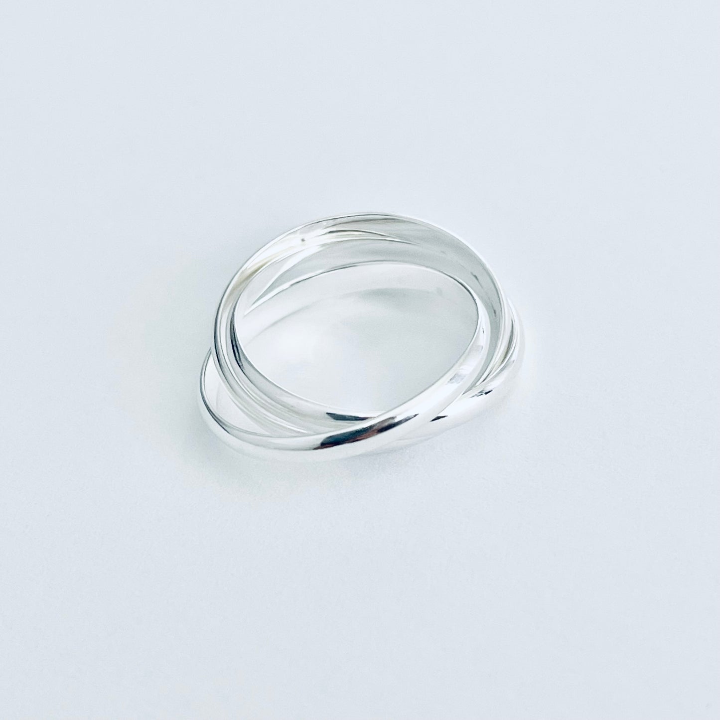 Sterling Silver High Polish Connected Triple Band Ring, Jewelry Wedding Bands